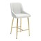 Modern Home 39.5&#x22; White and Gold Solid Upholstered Counter Chair